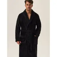 Henderson Badjas - Klassieke herenbadjas - Zwart - Zachte stof - comfortabel - Lange badjas - Heren badjas - Maat XL - Heren badjas -