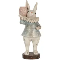 Clayre & Eef Decoratie Beeld Konijn 29 cm Beige Kunststof