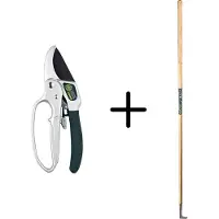 Synx Store Synx Tools Voegenmes RVS + Spear & Jackson Ratchet Snoeischaar - met Vingerlus - Kew Gardens - Onkruidmes - Voegenkrabber met steel 150cm