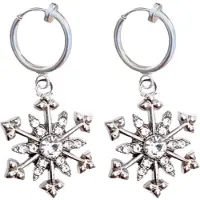 Charme Bijoux Klem oorbellen -zilverkleur- ster -sneeuwvlok-geen gaatje-