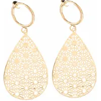 Charme Bijoux Klem oorbellen -goudkleurig- druppel- groot- geen gaatje-
