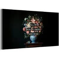 MuchoWow Aluminium schilderij 40x20 cm - Wanddecoratie metaal - Bloemen - Art - Pastel - Quotes - Metalen muurdecoratie woonkamer - Decoratie industrieel - Foto op dibond - Industriële accessoires slaapkamer