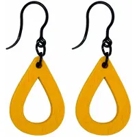 Charme Bijoux Allergievrij houten oorbellen geel/ oranje-
