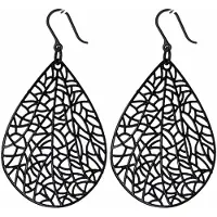 Charme Bijoux Lange Oorbellen-allergievrij-zwart-druppel-