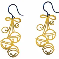 Charme Bijoux Allergievrije lange oorbellen goudkleurig jinglebells kerst-