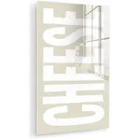 MuchoWow Glasschilderij 80x120 cm - Schilderij acrylglas - Food - Japandi - Cheese - Decoratie - Foto op glas - Muurdecoratie woonkamer - Wanddecoratie slaapkamer - Schilderijen