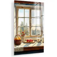 MuchoWow Glasschilderij 20x30 cm - Schilderij acrylglas - Stilleven - Keuken - Doorkijk - Vintage - Foto op glas - Muurdecoratie woonkamer - Wanddecoratie slaapkamer - Schilderijen