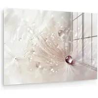 MuchoWow Glasschilderij 60x40 cm - Schilderij acrylglas - Bloem - Abstract - Wit - Water - Natuur - Foto op glas - Muurdecoratie woonkamer - Wanddecoratie slaapkamer - Schilderijen