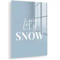 MuchoWow Glasschilderij 120x160 cm - Schilderij acrylglas - Sneeuw - Winter - Blauw - Let it snow - Foto op glas - Muurdecoratie woonkamer - Wanddecoratie slaapkamer - Schilderijen