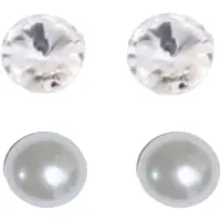 Charme Bijoux 2 paar allergievrije oorbellen -Synthetische parel -wit 8 mm-