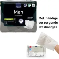 Abena Man Premium Formula 1 - COMBI-DEAL met verzorgend wassen washandjes - 15 Stuks Incontinentieverband voor Mannen - Licht tot Matig Urineverlies