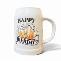 Kadoonline Bierpul Bier - steen - bourgondisch - 0.5L - Happy Bier Day