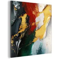 MuchoWow Aluminium schilderij 20x20 cm - Wanddecoratie metaal - Modern - Kerst - Abstract - Goud - Metalen muurdecoratie woonkamer - Decoratie industrieel - Foto op dibond - Industriële accessoires slaapkamer