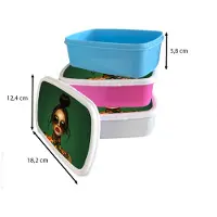 MuchoWow Broodtrommel Wit - Lunchbox Vrouw - Groen - Modern - Bril - Abstract - Brooddoos 18x12x6 cm - Brood lunch box - Broodtrommels voor kinderen en volwassenen