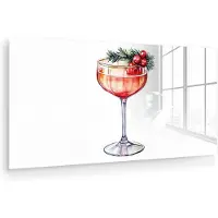 MuchoWow Glasschilderij 160x80 cm - Schilderij acrylglas - Cocktail - Feest - Winter - Decoratie - Foto op glas - Muurdecoratie woonkamer - Wanddecoratie slaapkamer - Schilderijen