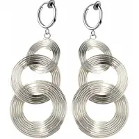 Charme Bijoux Klem oorbellen- zilverkleur-lang-geen gaatje-