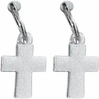 Charme Bijoux Klem oorringen-Kruis-zilverkleur-geen gaatje-