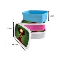 MuchoWow Broodtrommel Wit - Lunchbox Vrouw - Groen - Bril - Aesthetic - Modern - Brooddoos 18x12x6 cm - Brood lunch box - Broodtrommels voor kinderen en volwassenen