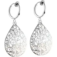 Charme Bijoux Klem oorbellen- filigraan- druppel-zilverkleur- geen gaatje-