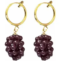 Charme Bijoux Klem oorbellen- Druif- Paars -goudkleurig-geen gaatje-