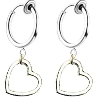 Charme Bijoux Klem oorringen- hart- zilverkleur- geen gaatje-