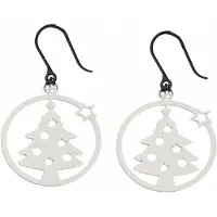 Charme Bijoux Allergievrije oorbellen kerstboom zilverkleur-
