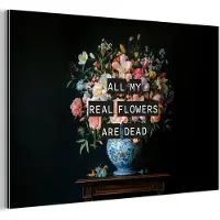 MuchoWow Aluminium schilderij 120x80 cm - Wanddecoratie metaal - Bloemen - Art - Pastel - Quotes - Metalen muurdecoratie woonkamer - Decoratie industrieel - Foto op dibond - Industriële accessoires slaapkamer