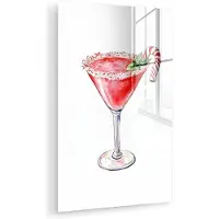 MuchoWow Glasschilderij 60x90 cm - Schilderij acrylglas - Cocktail - Drank - Winter - Kunst - Foto op glas - Muurdecoratie woonkamer - Wanddecoratie slaapkamer - Schilderijen