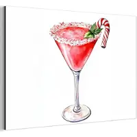 MuchoWow Aluminium schilderij 90x60 cm - Wanddecoratie metaal - Cocktail - Drank - Winter - Kunst - Metalen muurdecoratie woonkamer - Decoratie industrieel - Foto op dibond - Industriële accessoires slaapkamer