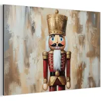 MuchoWow Aluminium schilderij 180x120 cm - Wanddecoratie metaal - Kerst - Poppetje - Abstract - Metalen muurdecoratie woonkamer - Decoratie industrieel - Foto op dibond - Industriële accessoires slaapkamer