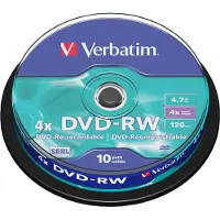Verbatim DVD-RW rewritable 10 stuks op spindel