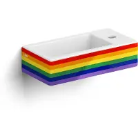 Clou Flush 3 fontein met kraangat rechts, glanz.regenboog ker.