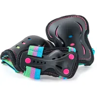 Sfr Skates Essentials Triple Pad Set Junior Zwart - Roze - Blauw M