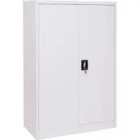 MCW Dossierkast -H17, stalen kast Kantoorkast Kast, 2 deuren afsluitbaar metaal ~ 140x90x40cm wit