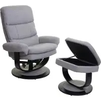 Mendler Relaxfauteuil -C16, TV-fauteuil TV-fauteuil met opbergvak, MVG-gecertificeerd ~ stof/textiel lichtgrijs