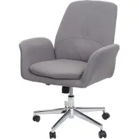 MCW Bureaustoel -K23, bureaustoel draaistoel fauteuil, stof/textiel met armleuningen ~ grijs