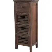 MCW Ladekast T18, ladekast, 4 laden, 74x30x25cm Shabby-Look Vintage ~ bruin
