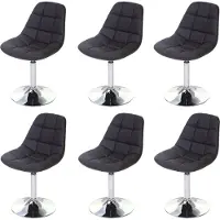 MCW Set van 6 eetkamerstoelen -A60, draaistoel, chroom ~ kunstleer bruin