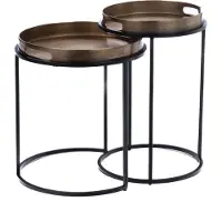 Starfurn Bijzettafel Laure | Set van 2 (Koper, 42x50x42 diameter: 42cm)