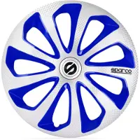 Sparco 4-Delige Sparco Wieldoppenset Sicilia 15-inch zilver/blauw/carbon
