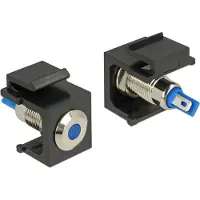 DeLOCK Keystone LED blue 6 V flat, black