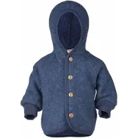 Engel - Kinder Kapuzenjacke mit Holzknöpfen - Wollen vest 86/92, blauw