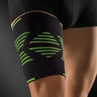 Bort ActiveColor Sport – BOVENBEENBRACE / HAMSTRINGCOMPRESSIE– OMVANG MIDDEN BOVENBEEN: 43-50CM (M) ZWART/GROEN