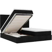 vidaXL Ottoman bed met matrassen 200x200cm stof zwart