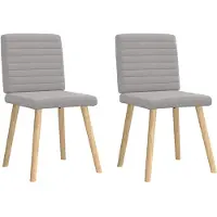 vidaXL Eetkamerstoelen 2 st stof wolk grijs