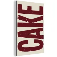 MuchoWow Aluminium schilderij 80x120 cm - Wanddecoratie metaal - Red - Cake - Decoratie - Eten - Metalen muurdecoratie woonkamer - Decoratie industrieel - Foto op dibond - Industriële accessoires slaapkamer