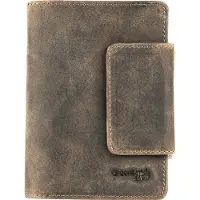 Greenland Steen portemonnee leer 10 cm mobiele telefoon compartiment - Dames - Staand formaat - stone