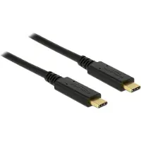 DeLOCK Premium USB-C naar USB-C kabel met E-Marker chip - USB3.2 (tot 10 Gbit/s) - PD tot 20V/5A - video tot 8K 30Hz / zwart - 0,50 meter