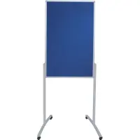 Franken Proline Trainingsbord Gecombineerd Flipover MTF801303 Vrijstaand Mobiel Dubbelzijdig Magnetisch Whiteboard, vilt Blauw 78 x 125 cm