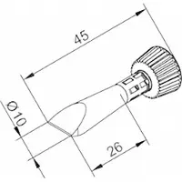 Ersa 0102CDLF100C/SB Soldeerpunt Beitelvorm Grootte soldeerpunt 10 mm Lengte soldeerpunt: 45 mm Inhoud: 1 stuk(s)